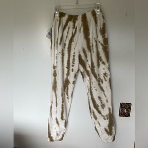 NWT GOOD AMERICAN Boyfriend Sweatpants In Putty Tie Dye size 2 Medium